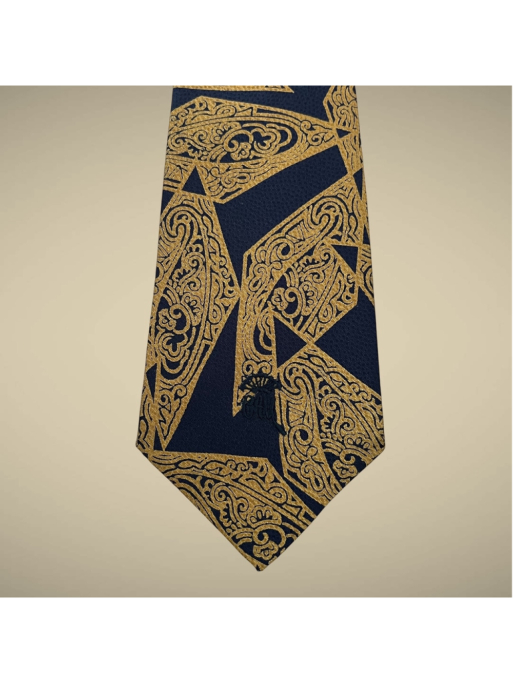 Men's Countess Mara Silk Tie Blue and Gold Patterned